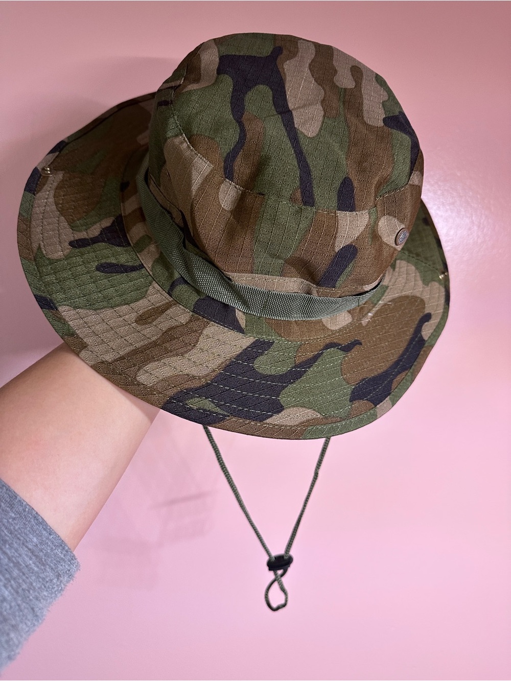 Camo Boonie Bucket Summer Sun Hat - Green/Brown